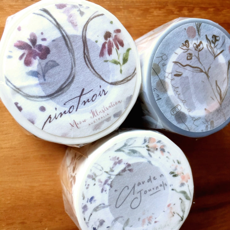 Meow Illustration - Pinot Noir washi tape SAMPLES