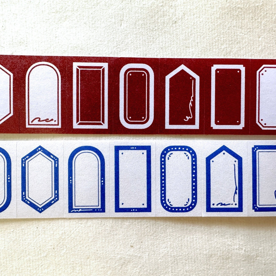 Meow Illustration - Blue & Garnet writable label sticker rolls SAMPLES