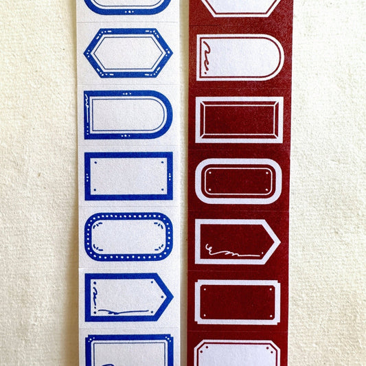 Meow Illustration - Blue & Garnet writable label sticker rolls SAMPLES