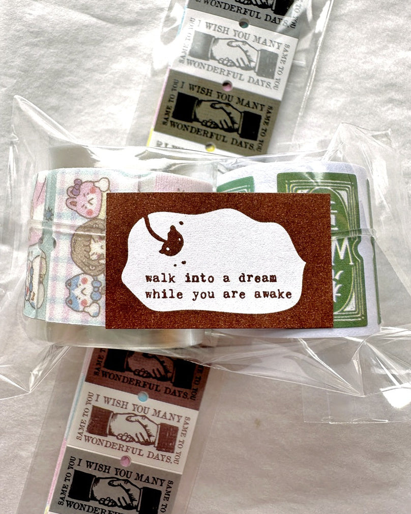 Meow Illustration - Luminous, Teaparty, Wonderland Rabbits, & Twisty Cats label sticker rolls SAMPLES