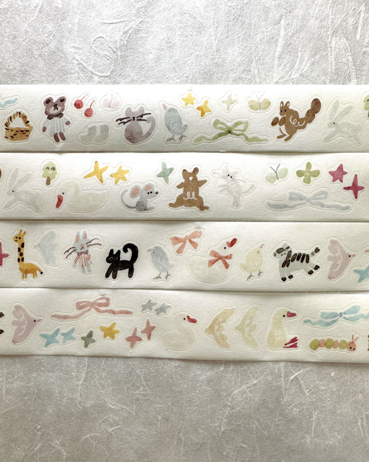 Meow Illustration - Sunny Corner of the Forest kiss-cut washi tape SAMPLES