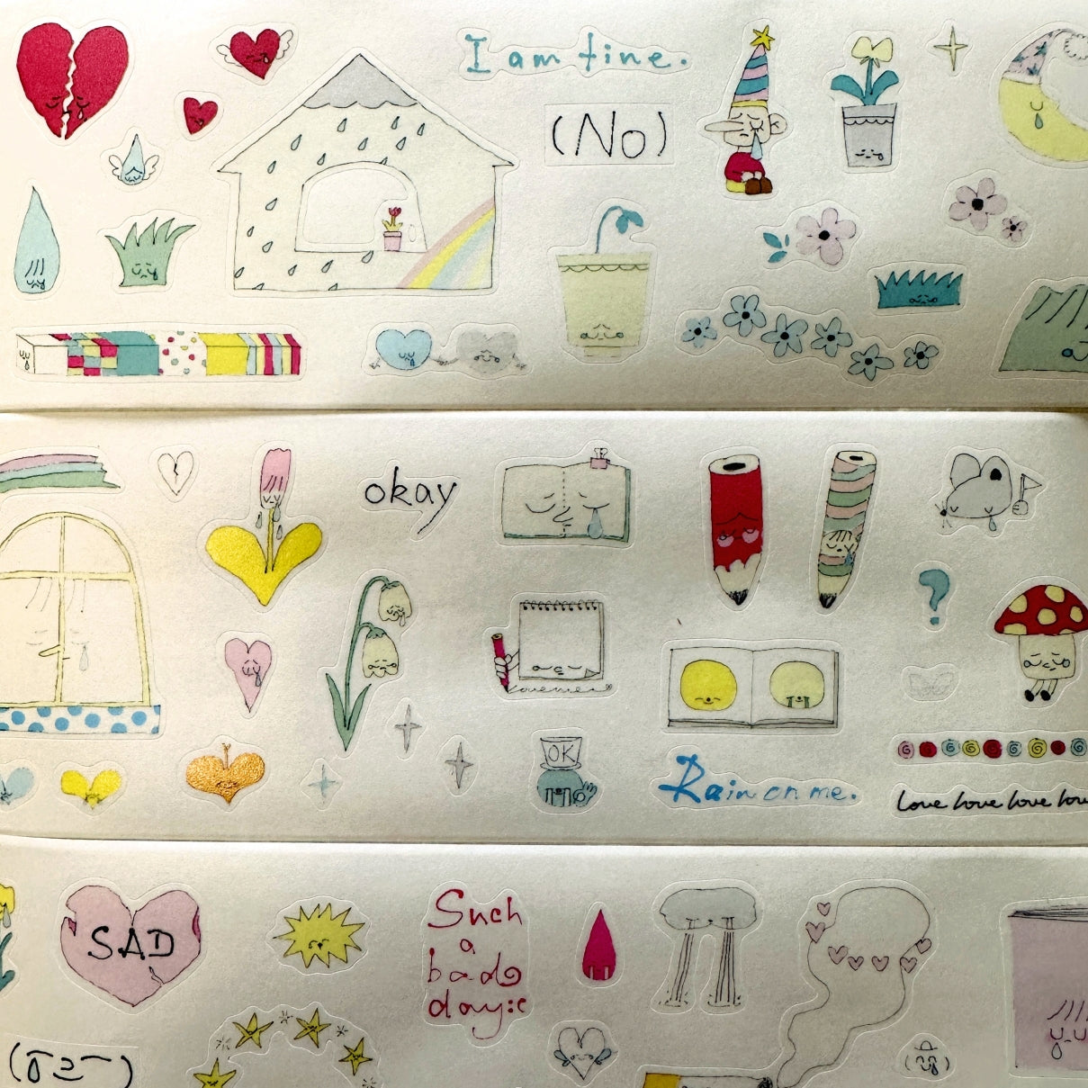 袜子Meow - Pearl Tears kiss-cut washi tape SAMPLES