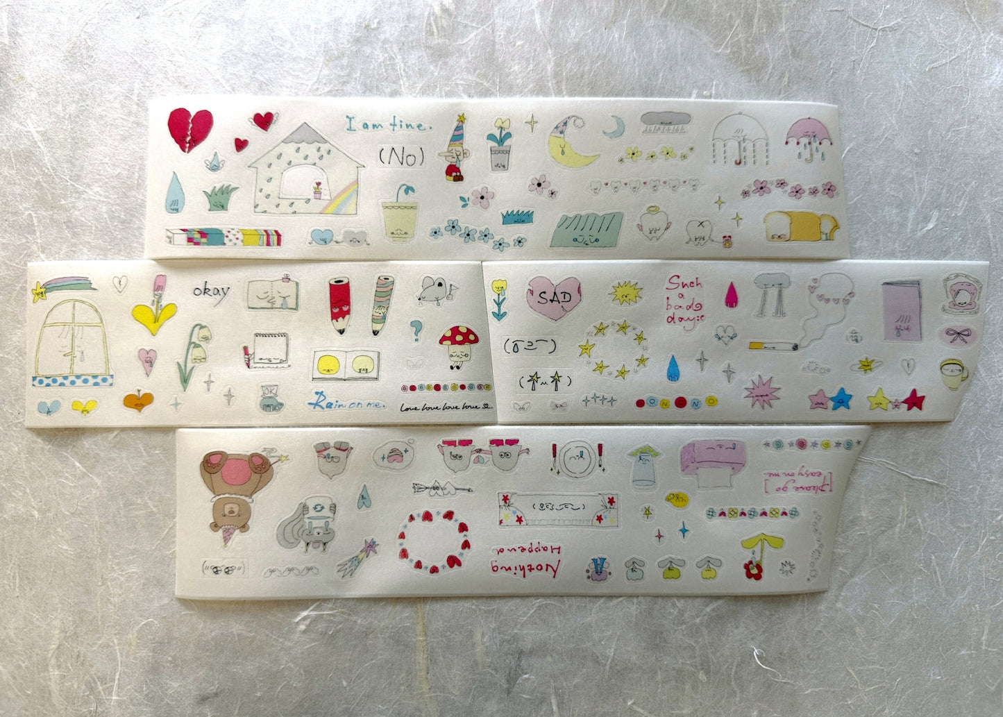 袜子Meow - Pearl Tears kiss-cut washi tape SAMPLES