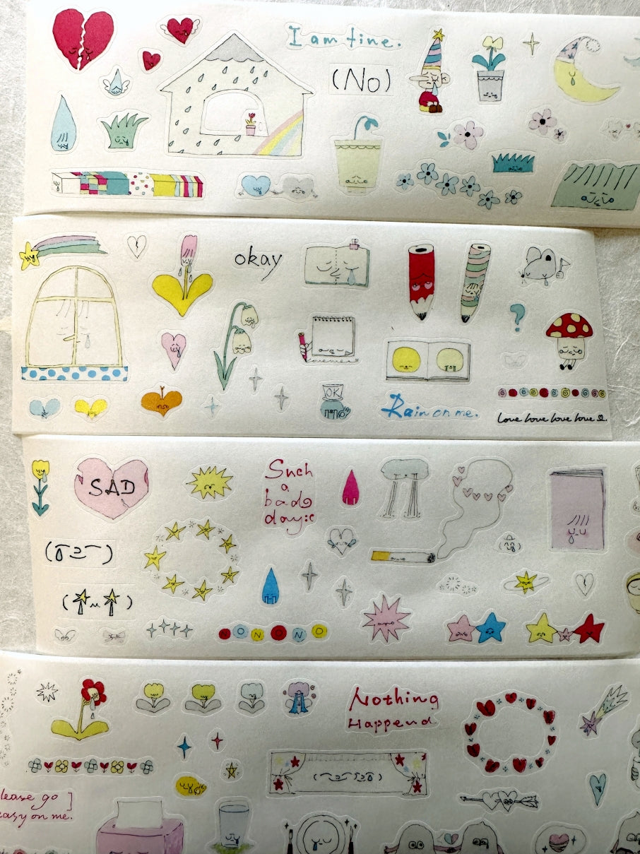 袜子Meow - Pearl Tears kiss-cut washi tape SAMPLES