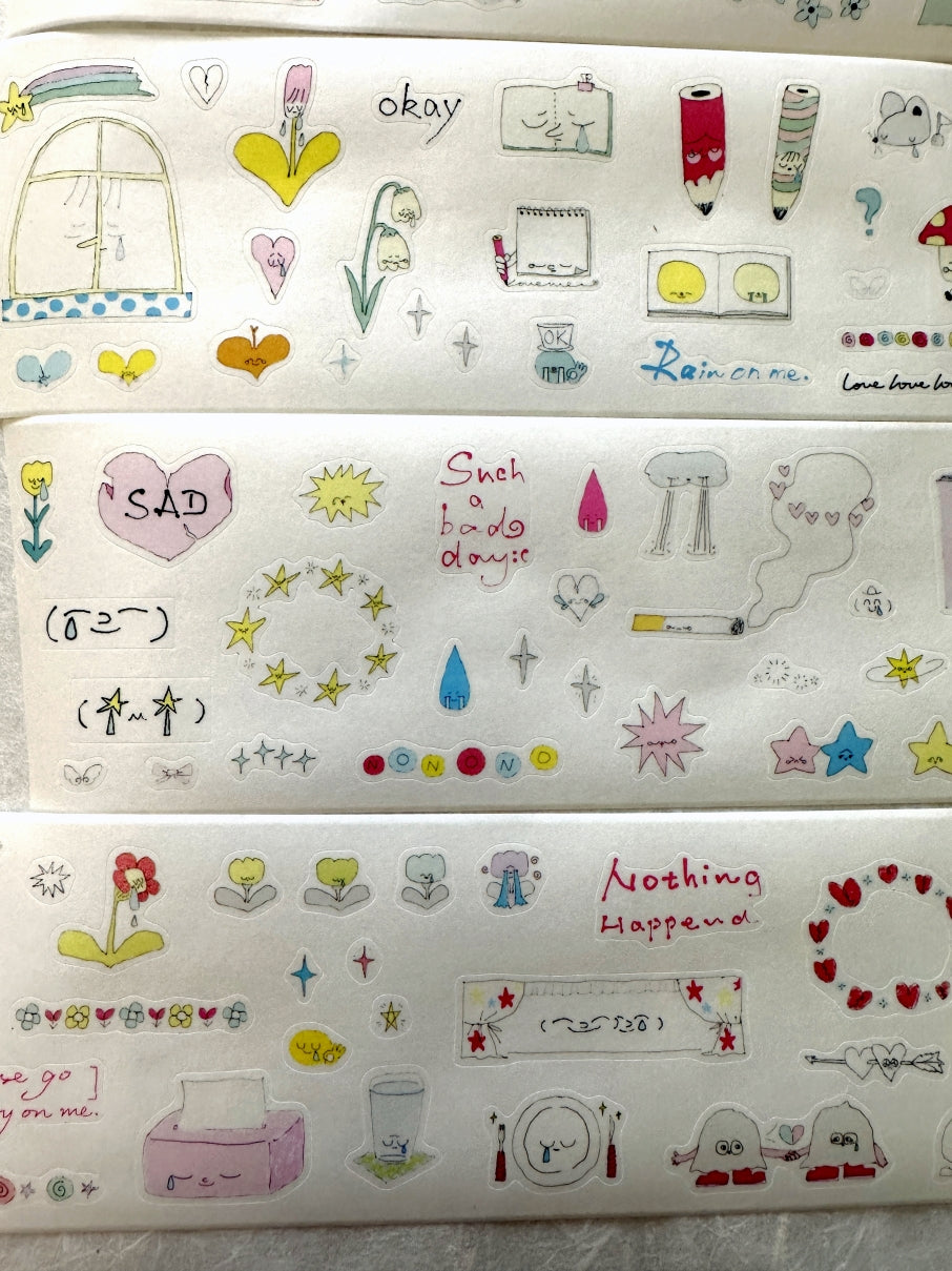 袜子Meow - Pearl Tears kiss-cut washi tape SAMPLES