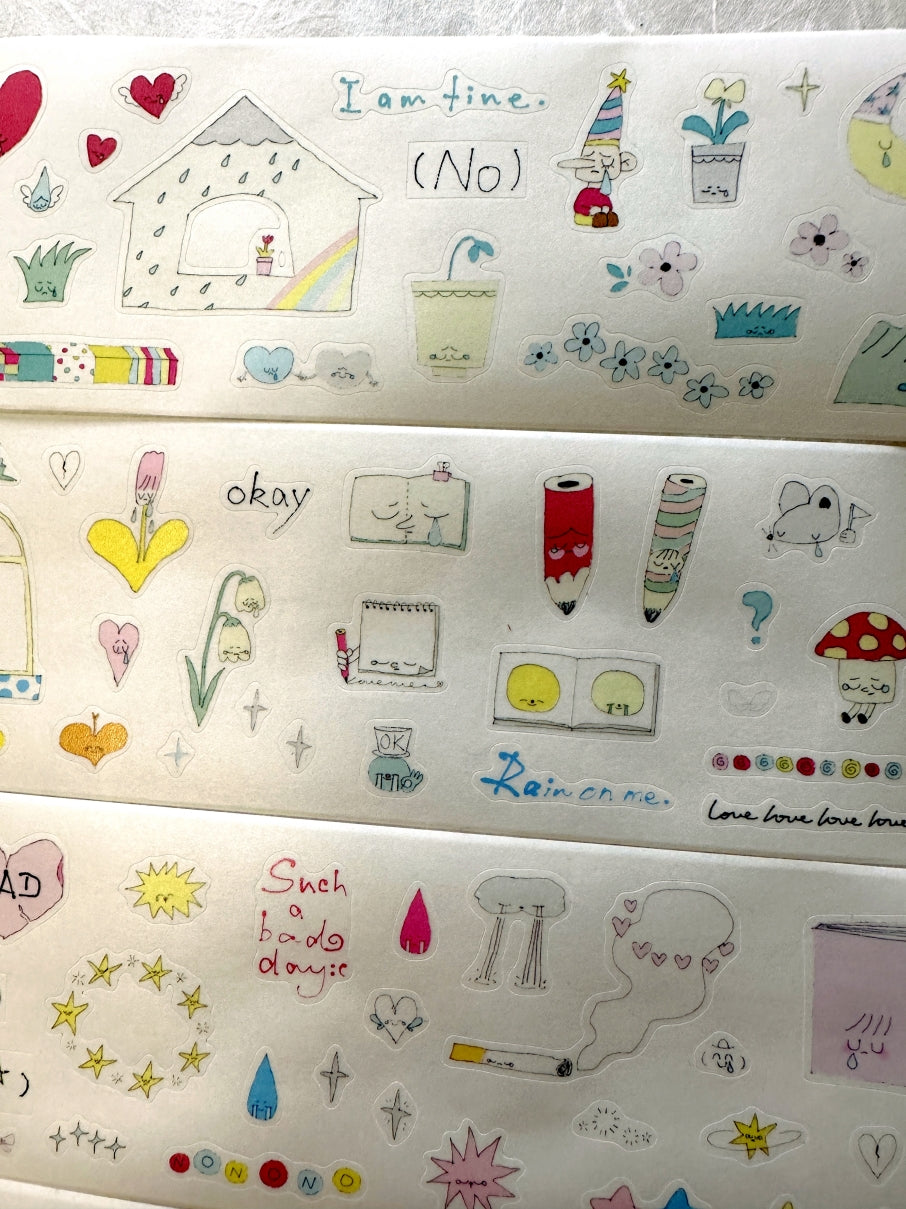 袜子Meow - Pearl Tears kiss-cut washi tape SAMPLES