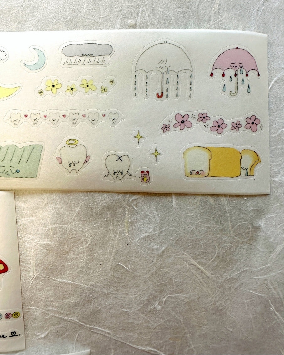 袜子Meow - Pearl Tears kiss-cut washi tape SAMPLES