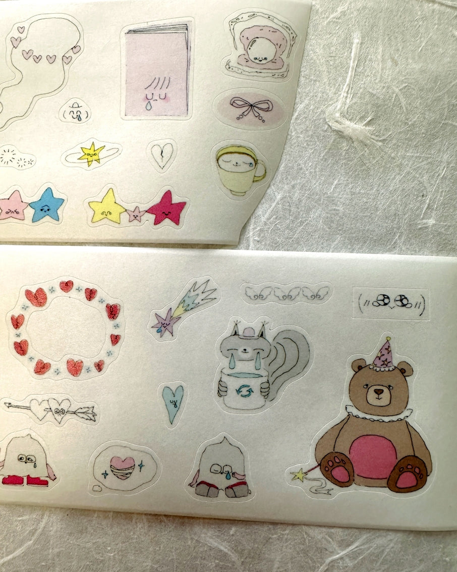 袜子Meow - Pearl Tears kiss-cut washi tape SAMPLES