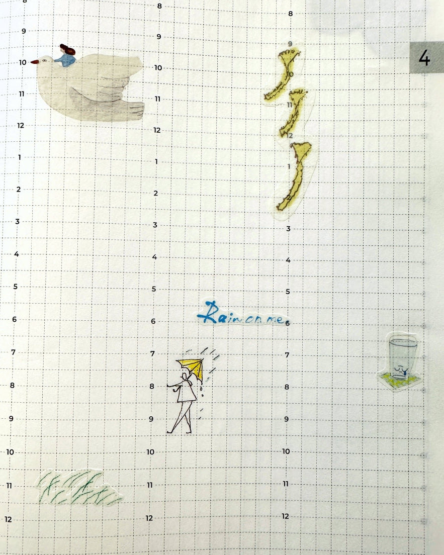 袜子Meow - Pearl Tears kiss-cut washi tape SAMPLES