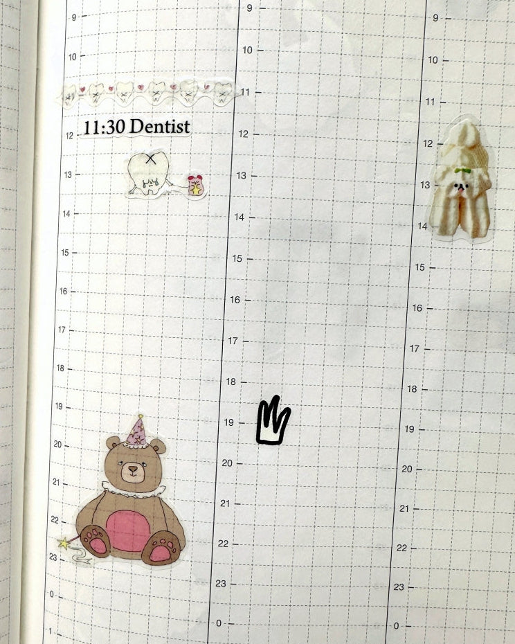袜子Meow - Pearl Tears kiss-cut washi tape SAMPLES