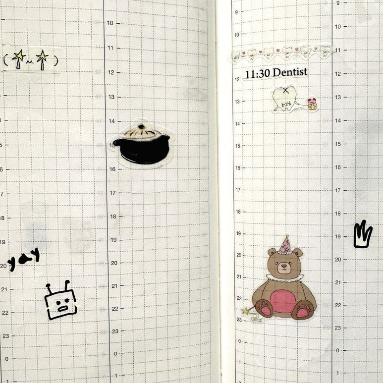 袜子Meow - Pearl Tears kiss-cut washi tape SAMPLES
