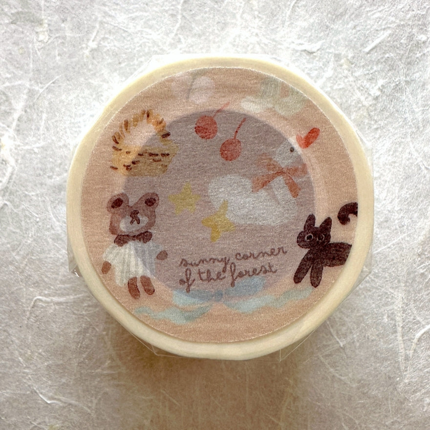 Meow Illustration - Sunny Corner of the Forest kiss-cut washi tape SAMPLES