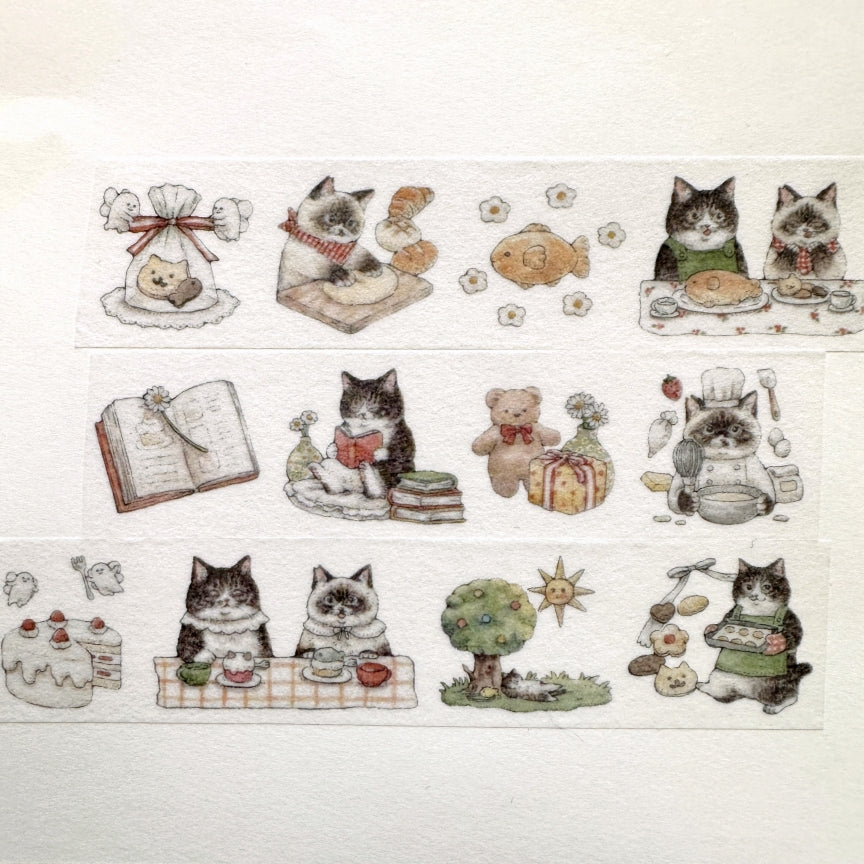 mirin - Cat Life washi tape SAMPLES