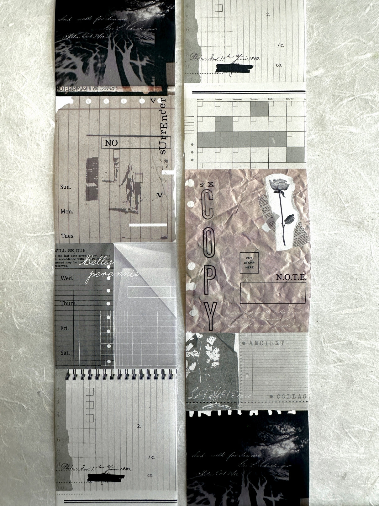 MoCard - Paper Collage Museum Series kiss-cut paper tape SAMPLES