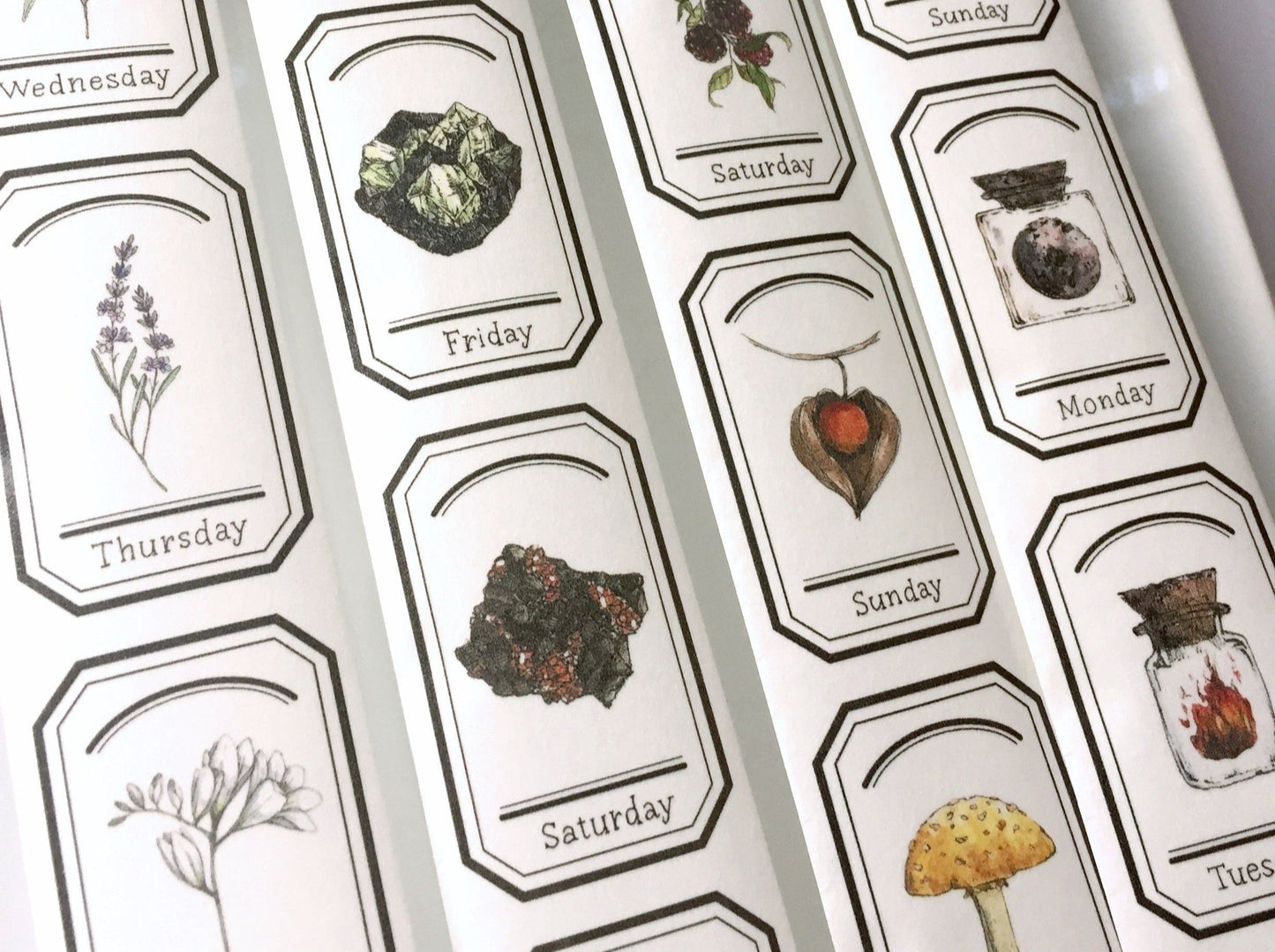 Modaizhi - Collection: Illustrated Handbook washi tape SAMPLES