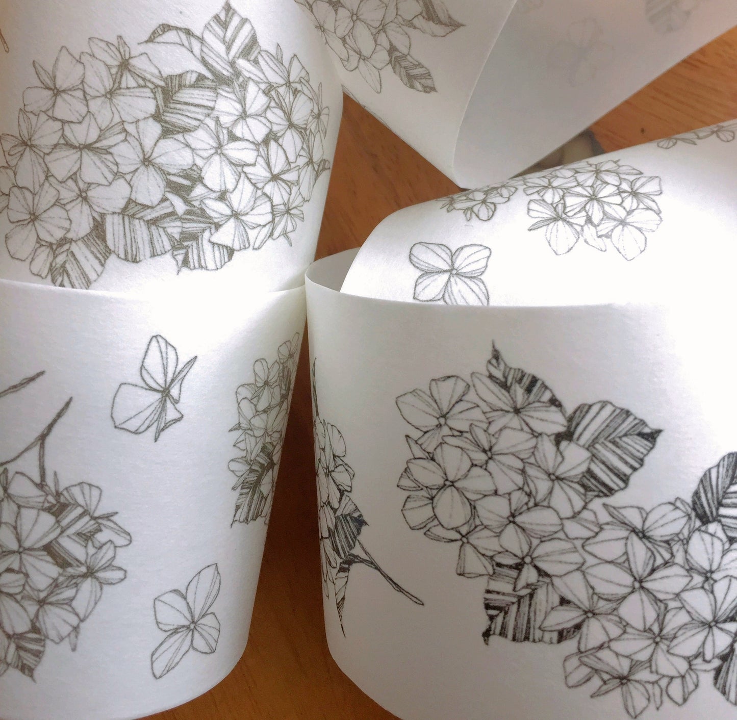 Modaizhi - Hydrangea Black & Brown washi tape SAMPLES