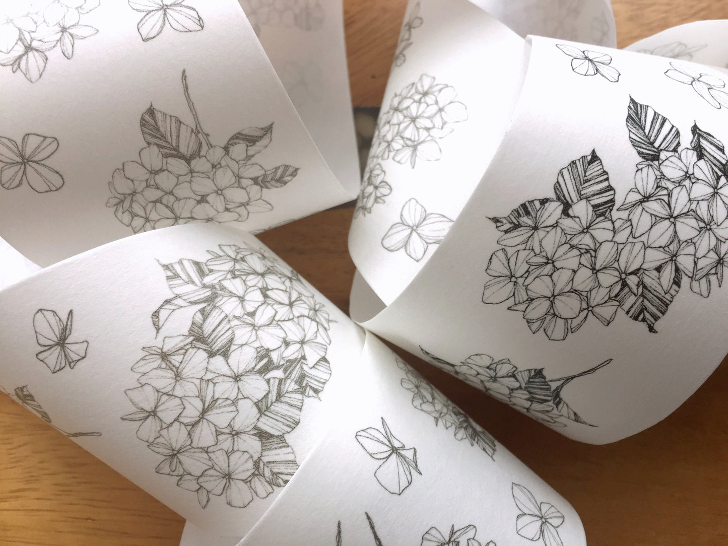 Modaizhi - Hydrangea Black & Brown washi tape SAMPLES