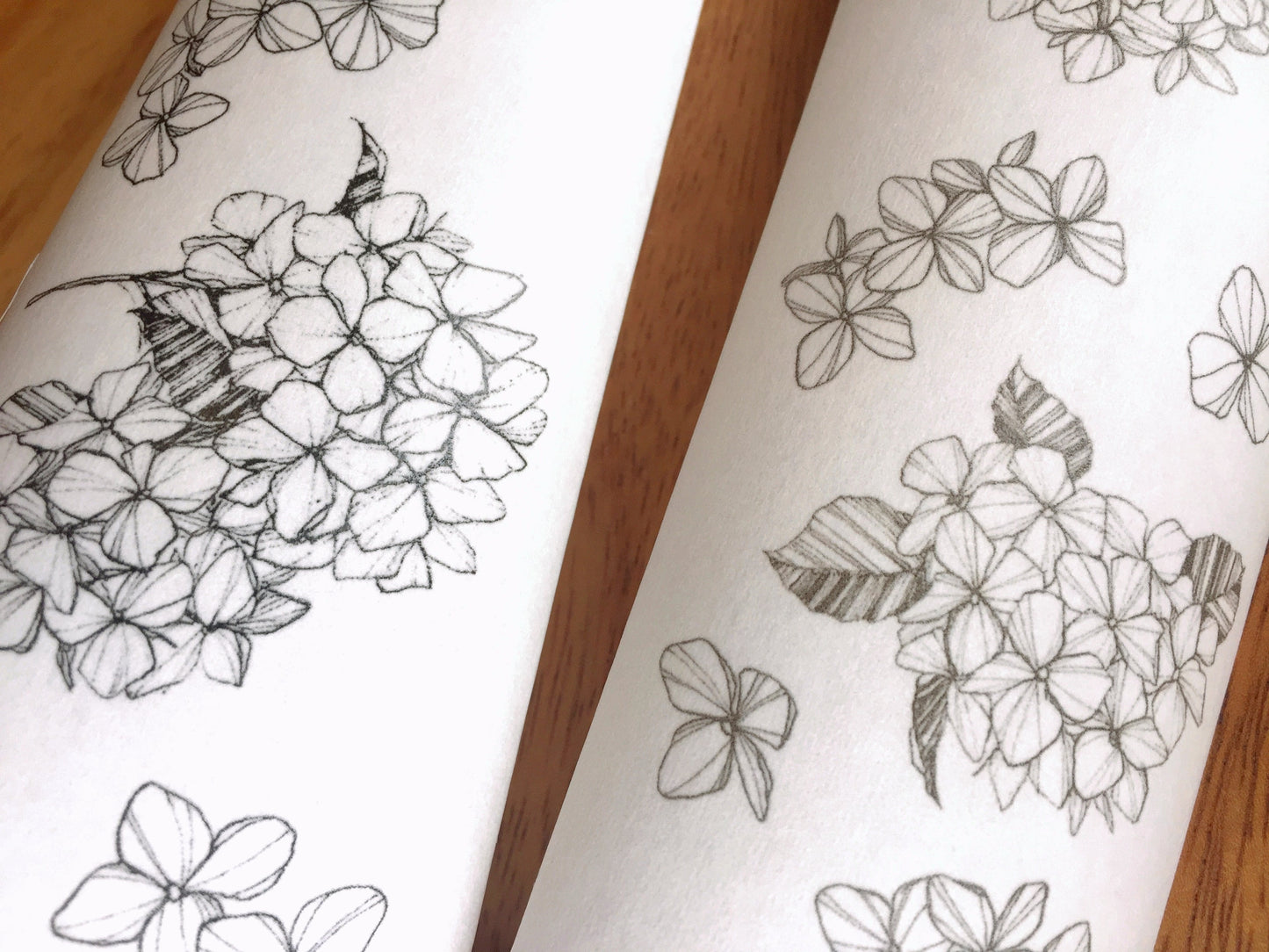 Modaizhi - Hydrangea Black & Brown washi tape SAMPLES