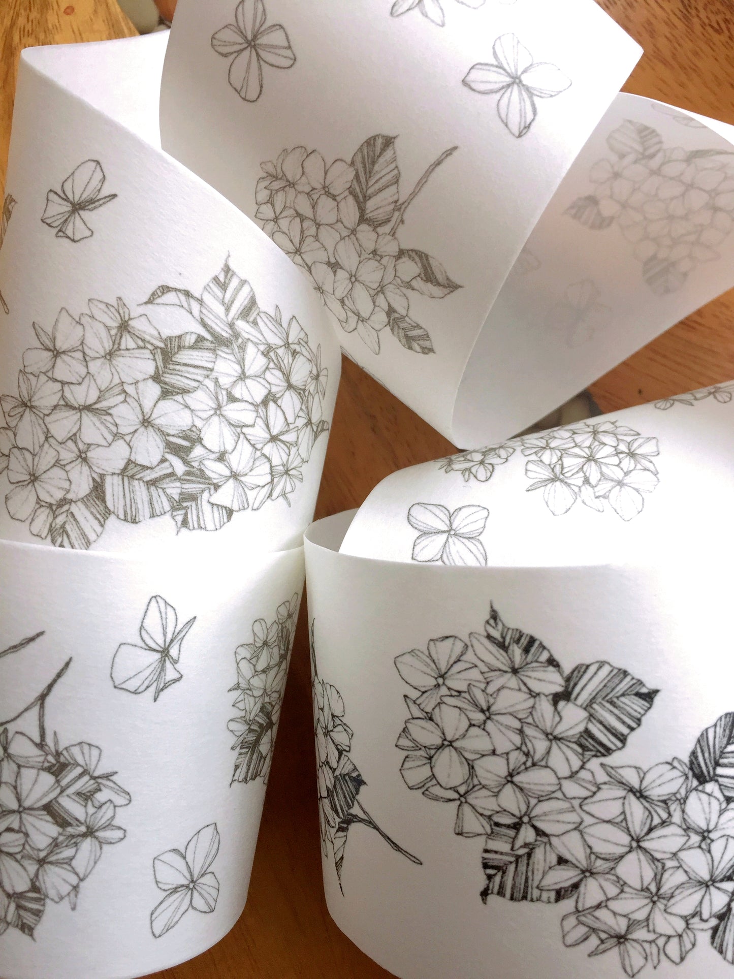 Modaizhi - Hydrangea Black & Brown washi tape SAMPLES