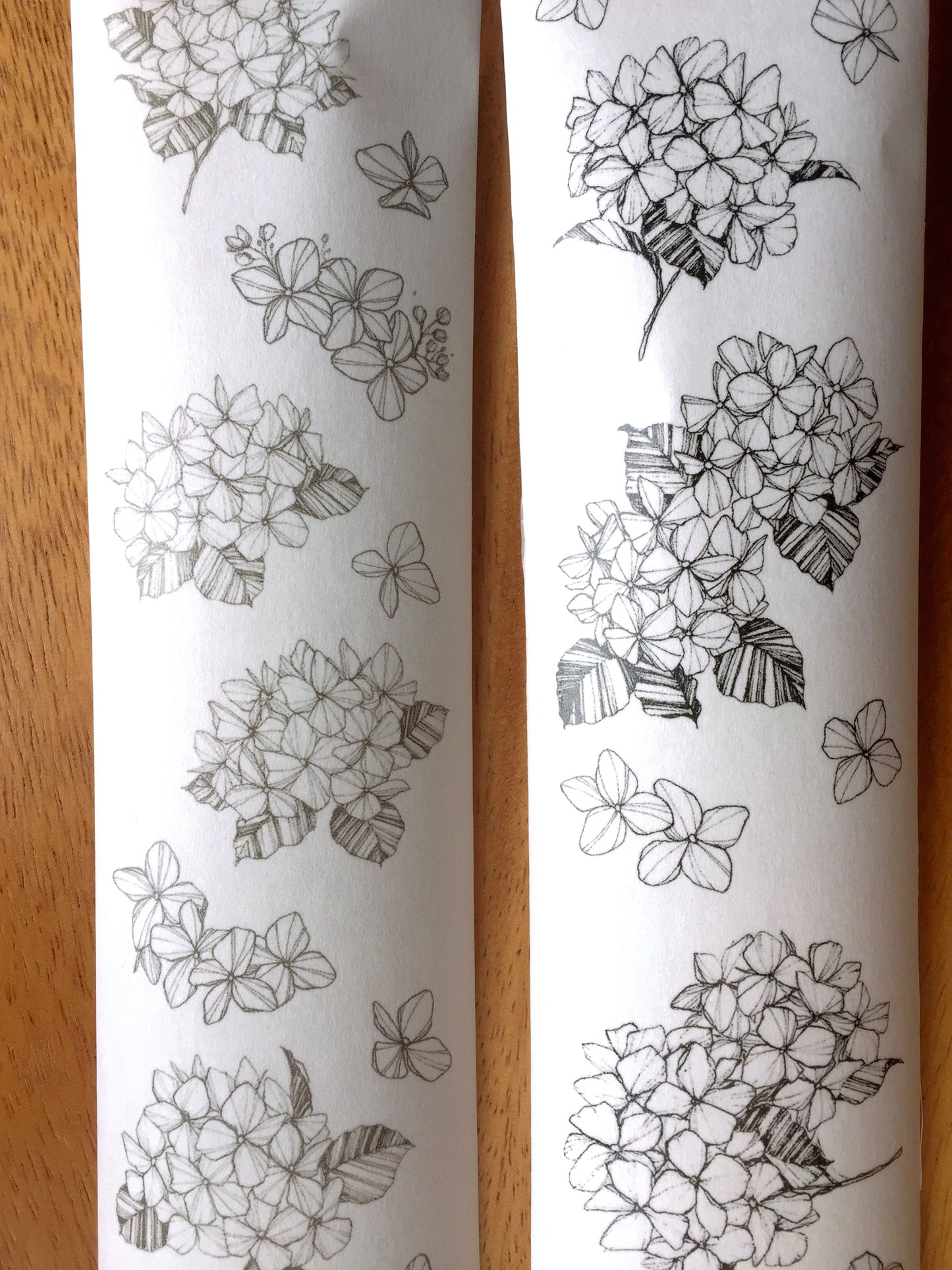 Modaizhi - Hydrangea Black & Brown washi tape SAMPLES