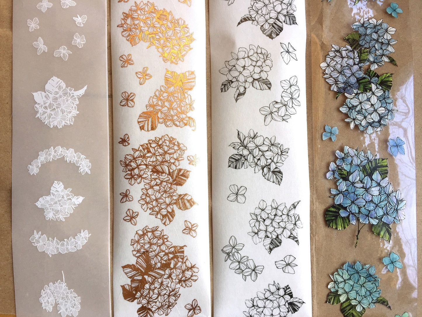 Modaizhi - Hydrangea bronze foil washi tape SAMPLES