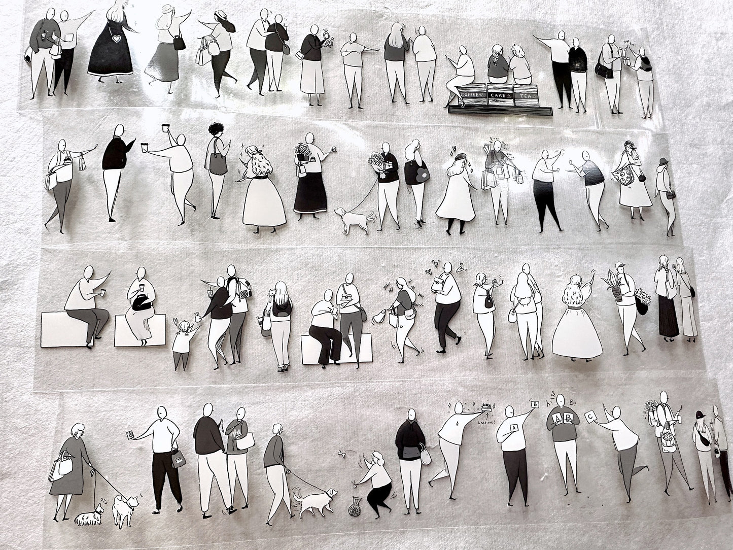 Modaizhi - Market Diary (Characters) washi & PET tape SAMPLES