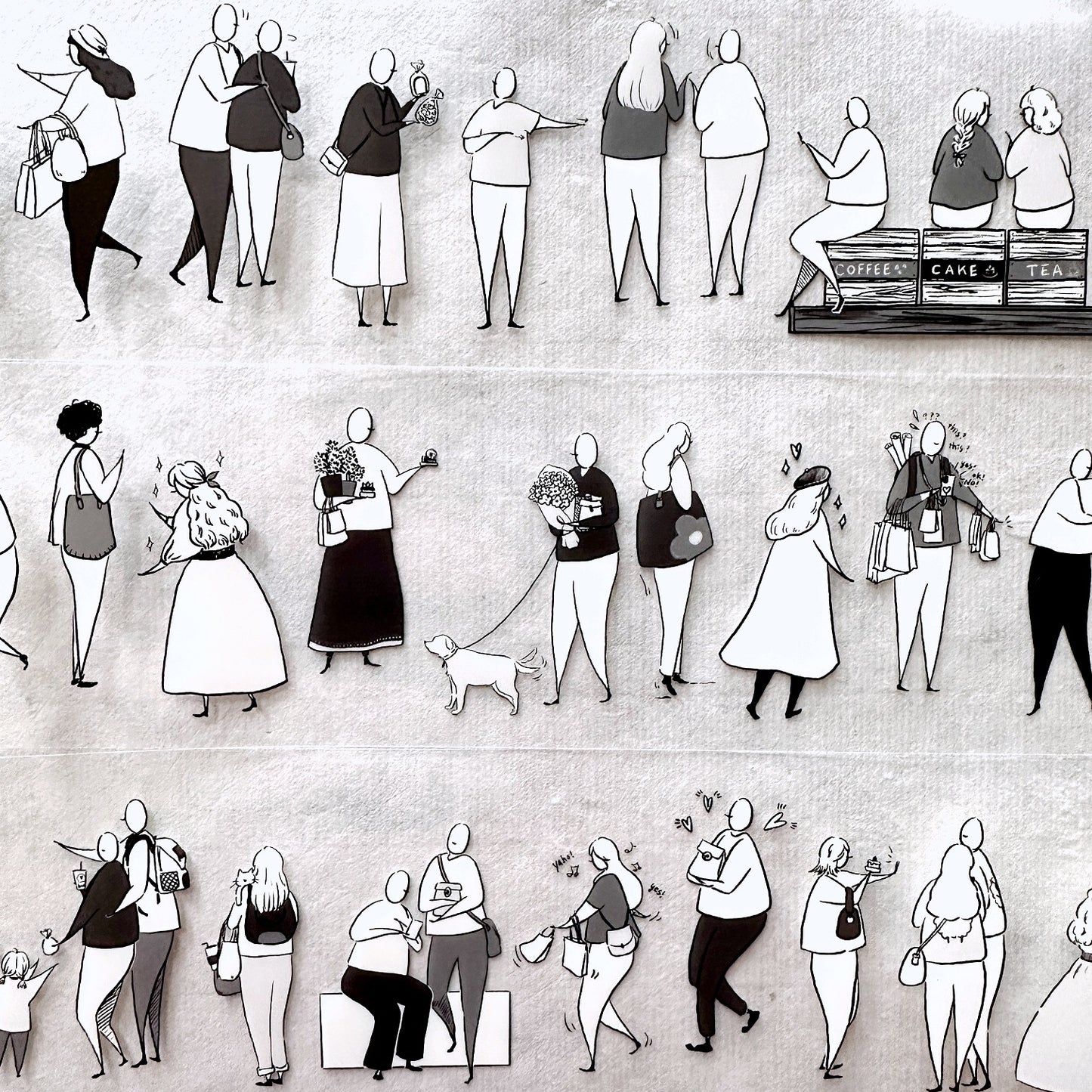 Modaizhi - Market Diary (Characters) washi & PET tape SAMPLES