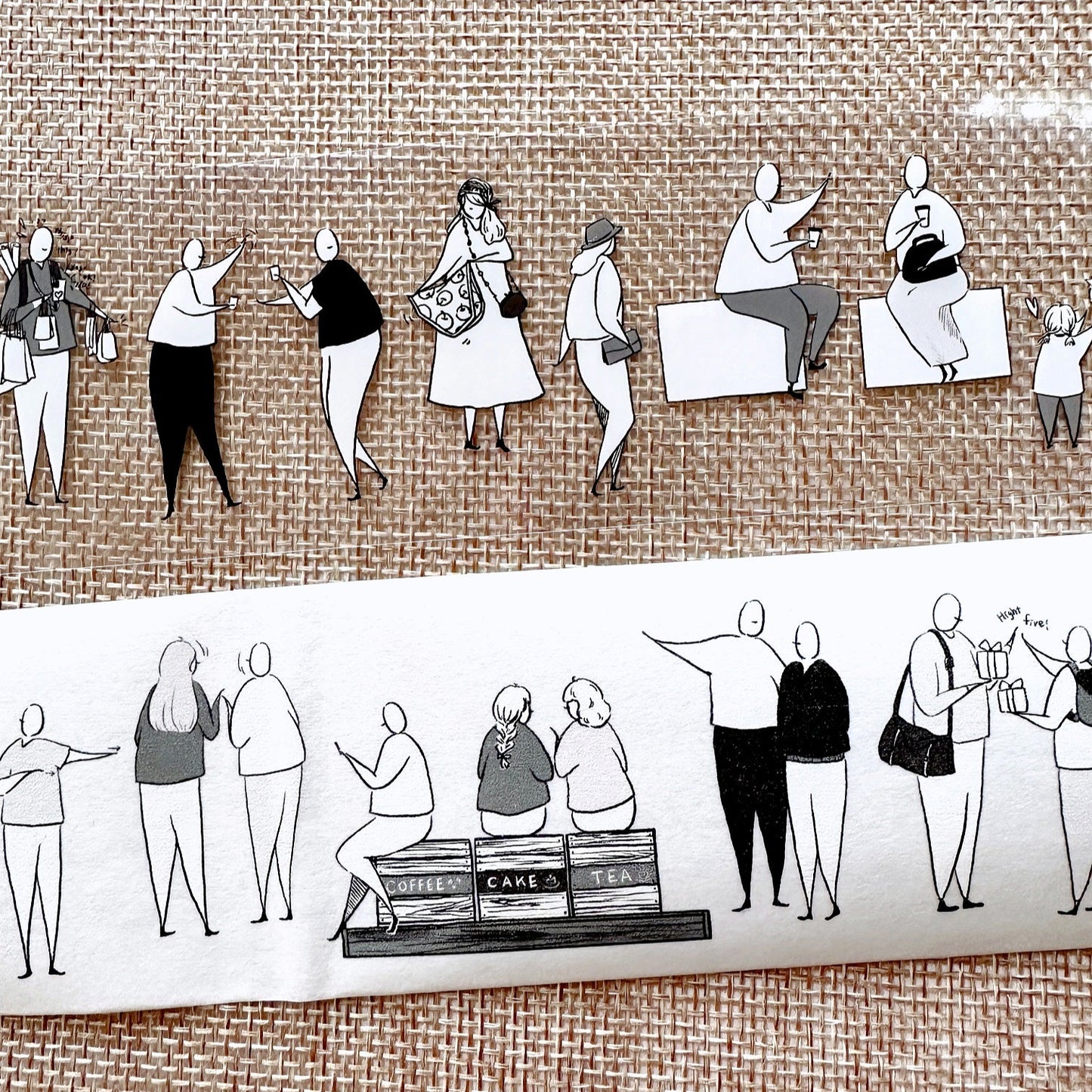 Modaizhi - Market Diary (Characters) washi & PET tape SAMPLES