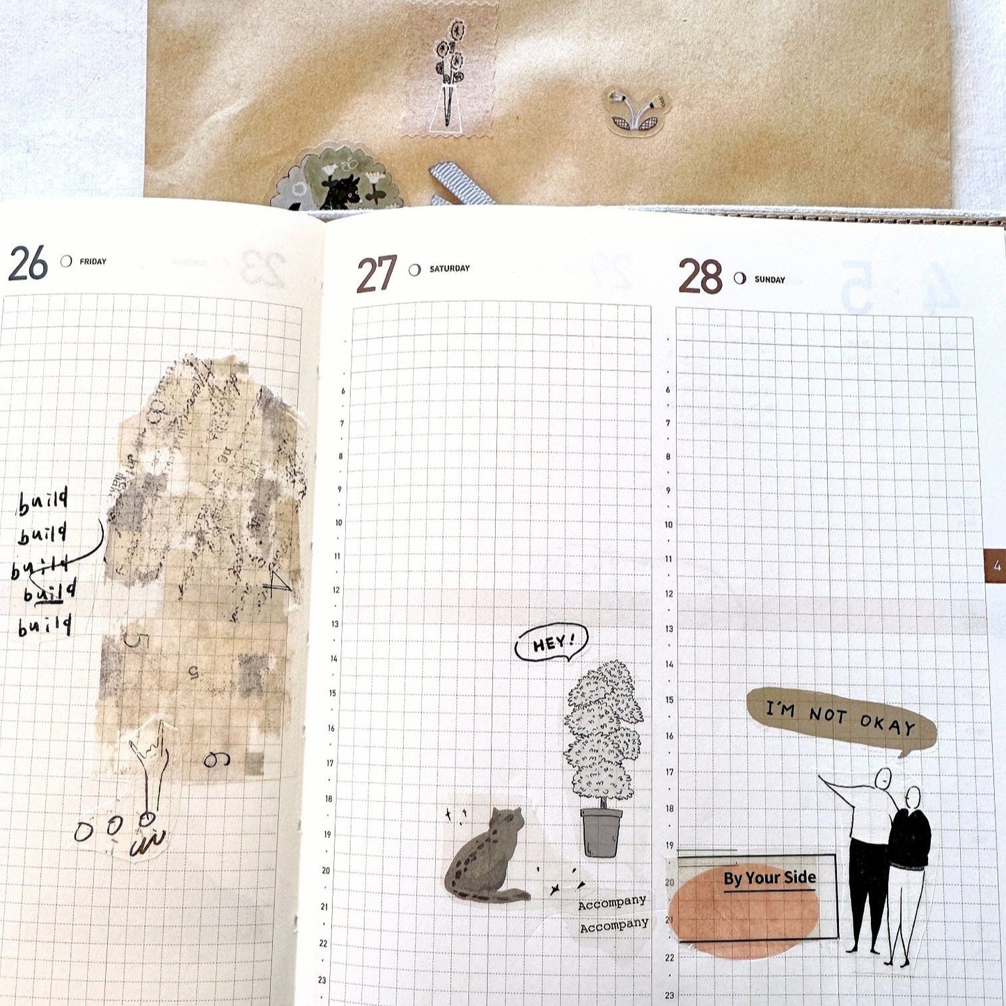 Modaizhi - Market Diary (Characters) washi & PET tape SAMPLES