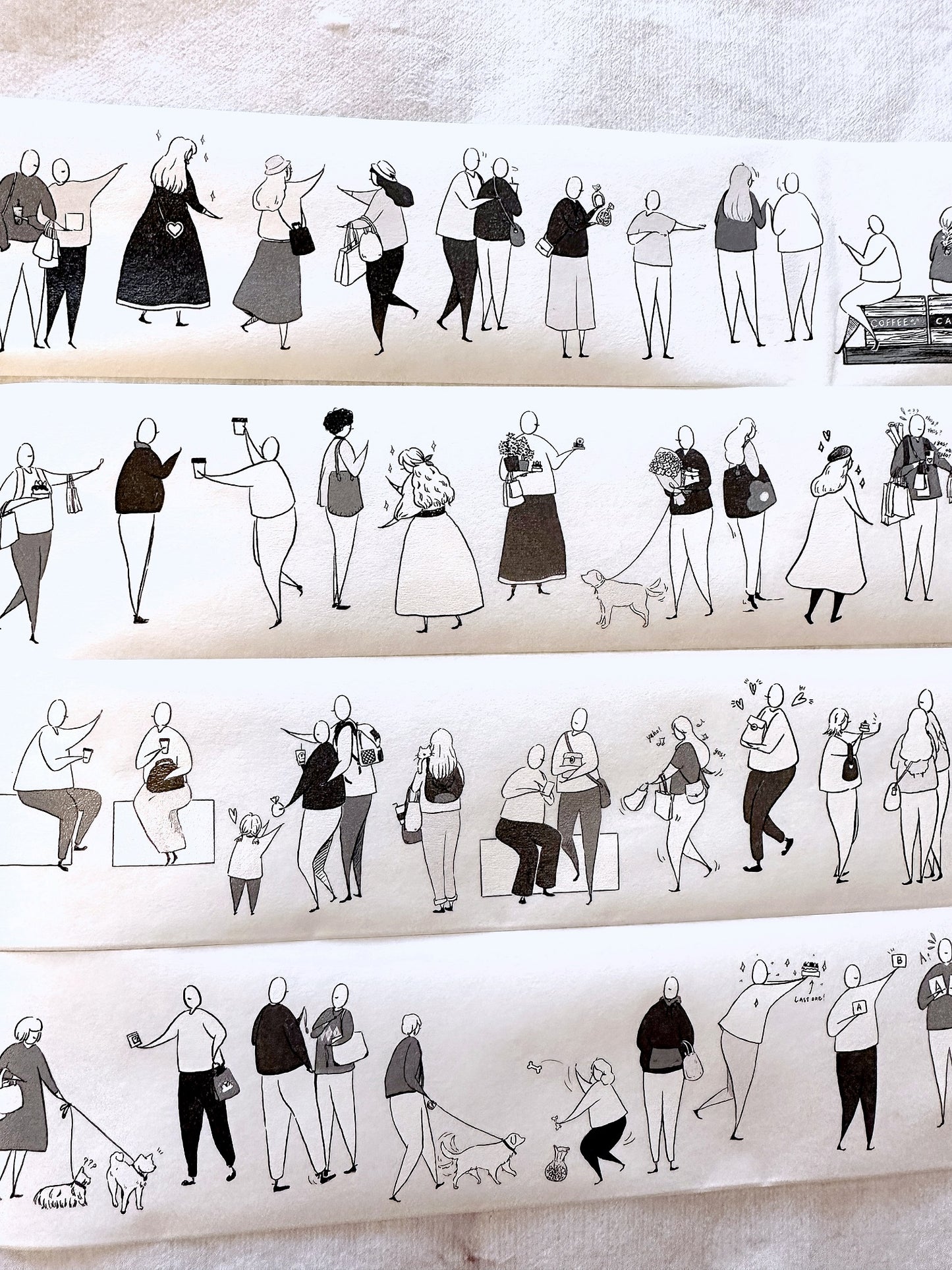 Modaizhi - Market Diary (Characters) washi & PET tape SAMPLES