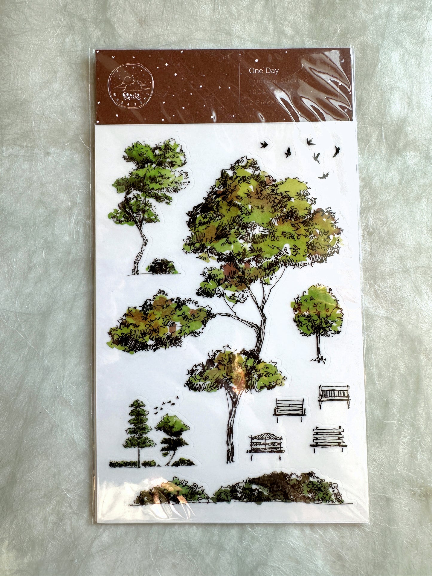 Modaizhi - One Day Trees print-on sticker pack