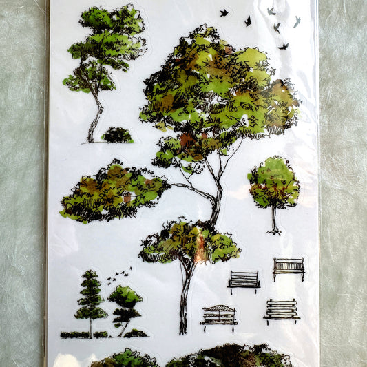 Modaizhi - One Day Trees print-on sticker pack