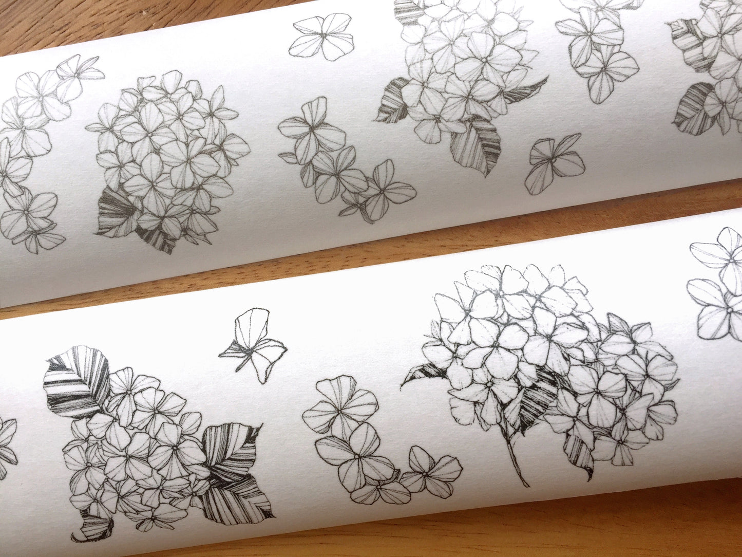 Modaizhi - Hydrangea Black & Brown washi tape SAMPLES