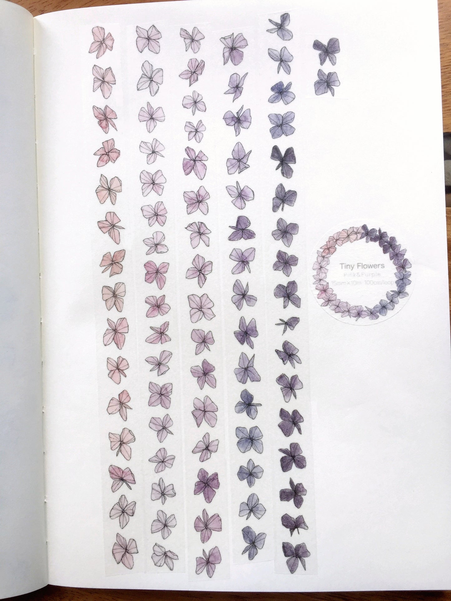 Modaizhi - Tiny Flowers slim washi tape SAMPLES
