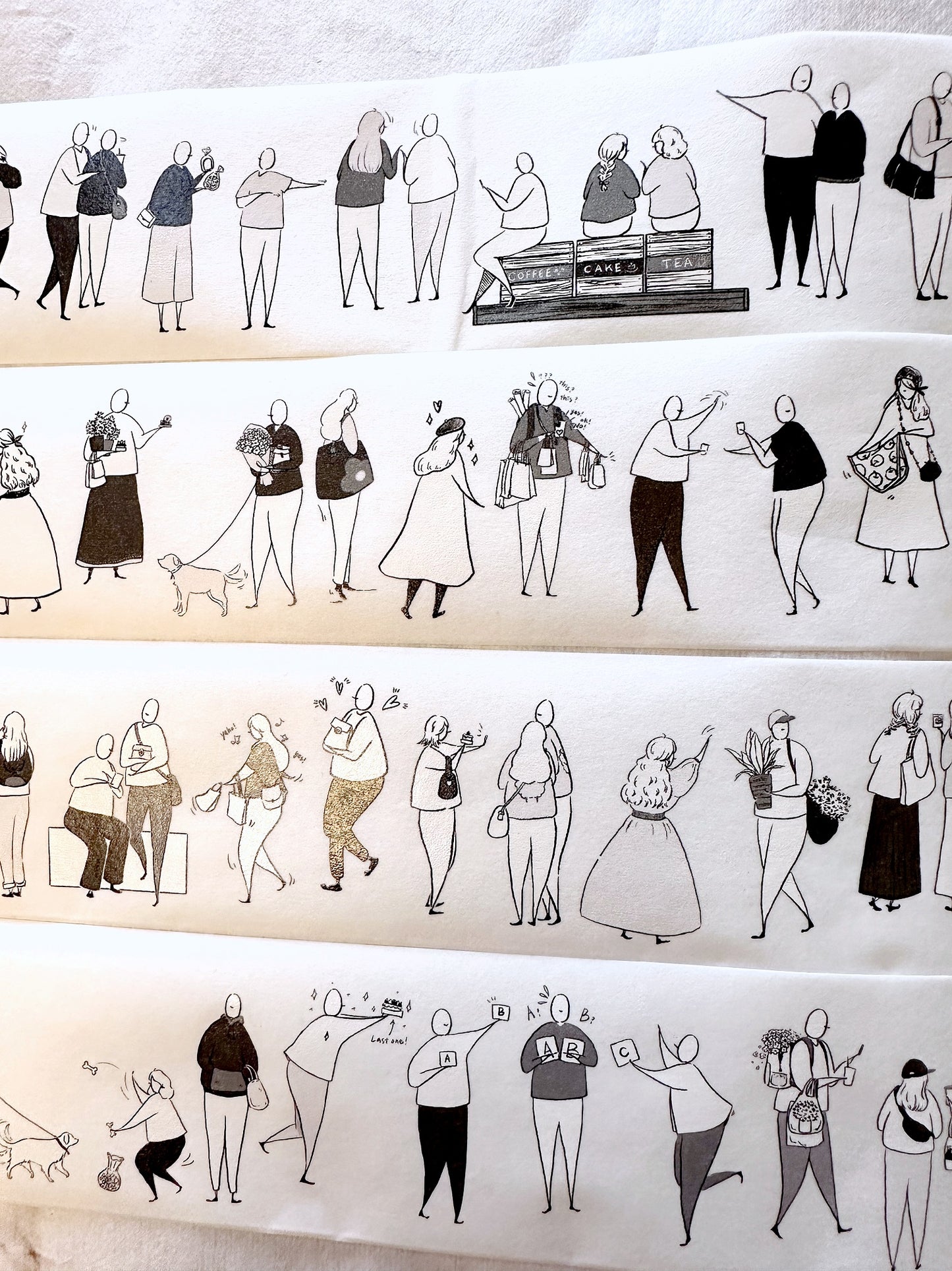 Modaizhi - Market Diary (Characters) washi & PET tape SAMPLES