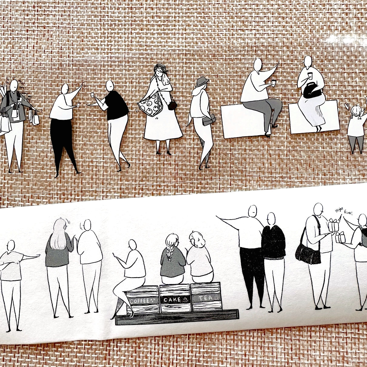 Modaizhi - Market Diary (Characters) washi & PET tape SAMPLES