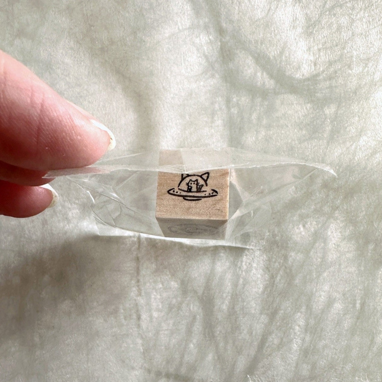 Modaizhi - Cat UFO mini rubber stamp