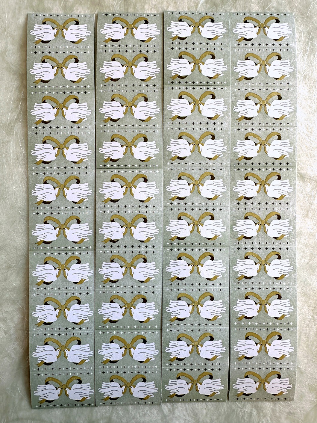 Ivy Snow - Ribbon Birds label sticker roll SAMPLES