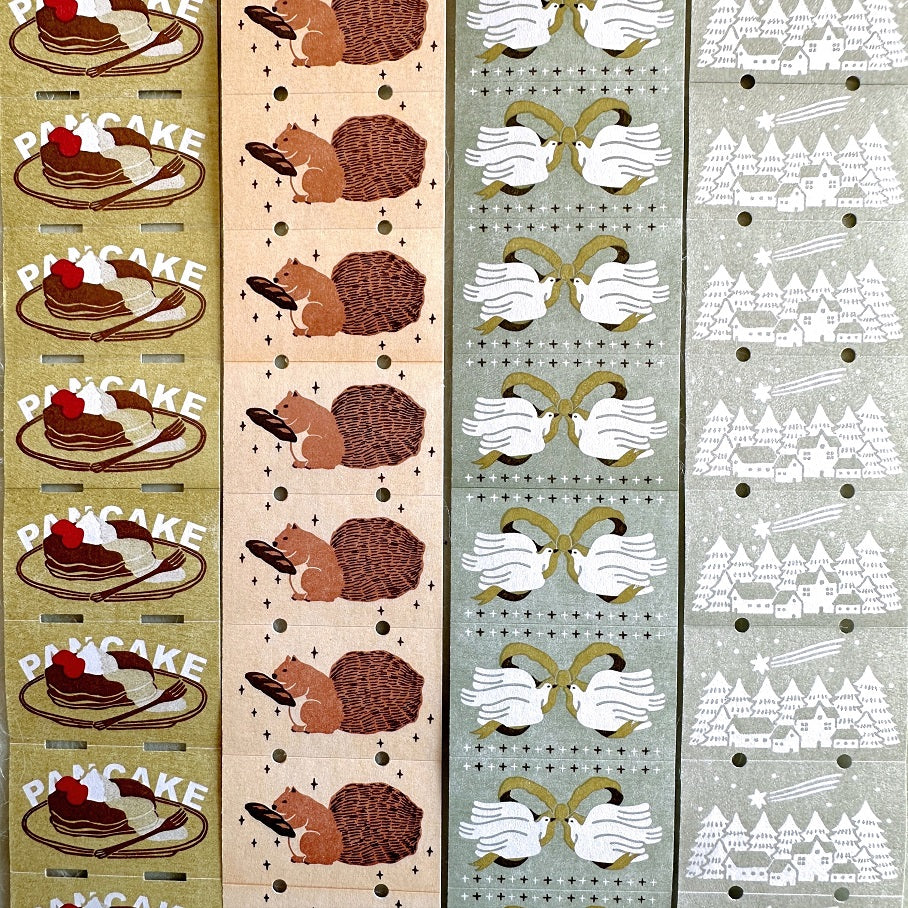 Ivy Snow - Squirrel and Bread label sticker roll SAMPLES