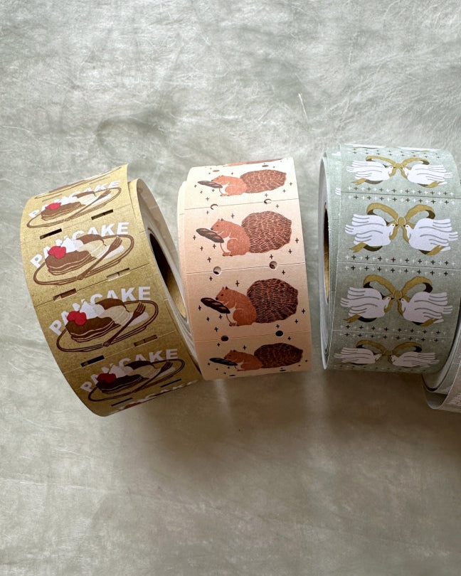 Ivy Snow - Squirrel and Bread label sticker roll SAMPLES