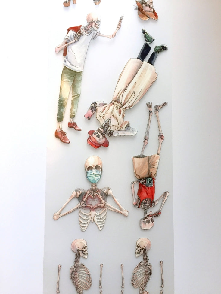 Monchiichen - Skeleton PET tape (9 cm x 135 cm) SAMPLES