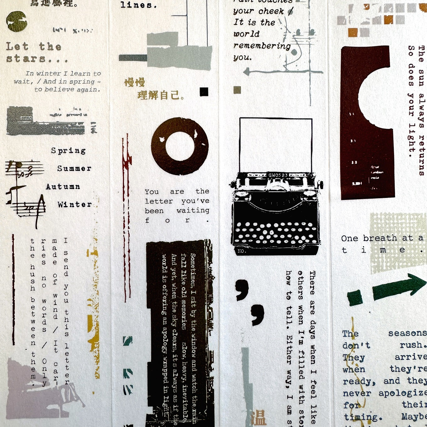 Moodtape - Poem washi tape SAMPLES