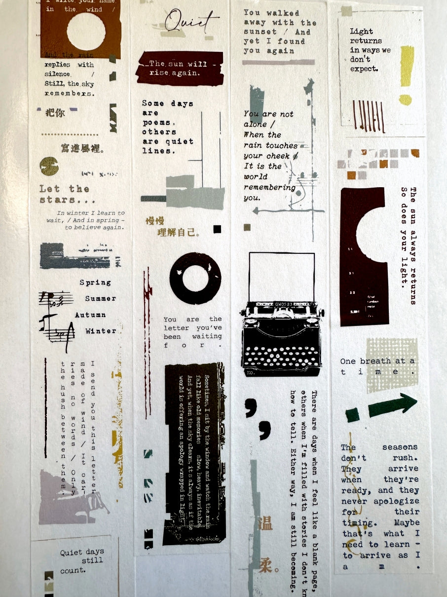 Moodtape - Poem washi tape SAMPLES