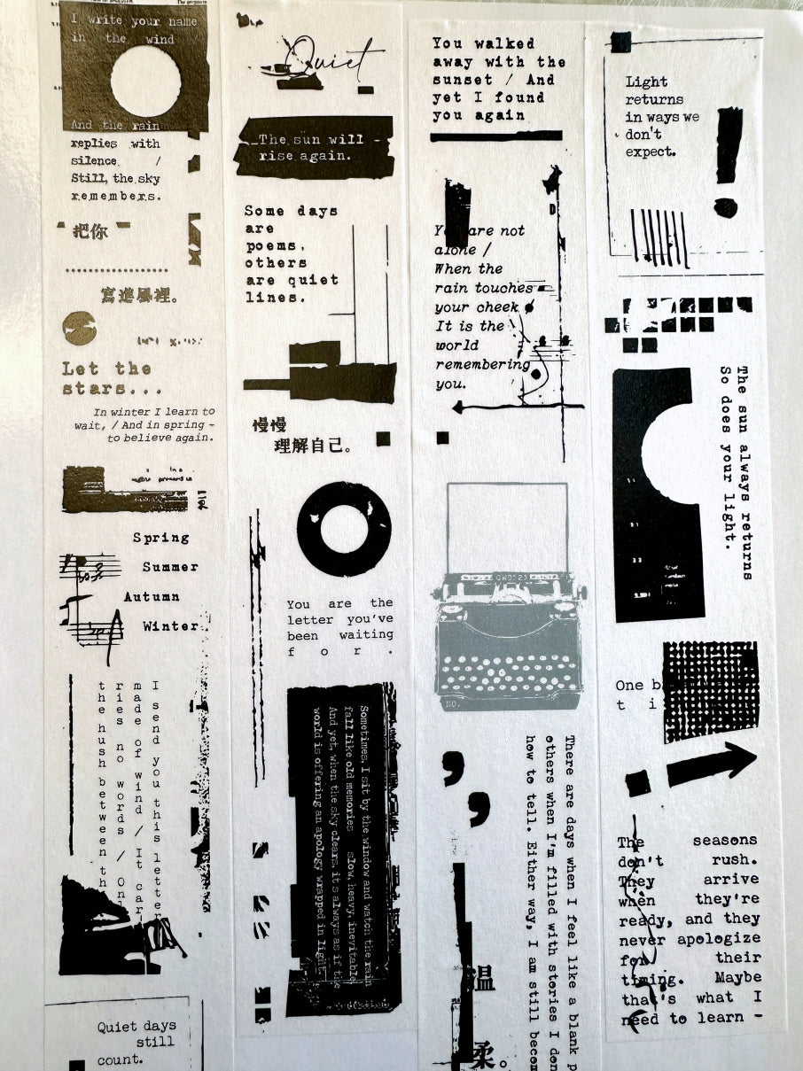 Moodtape - Poem washi tape SAMPLES