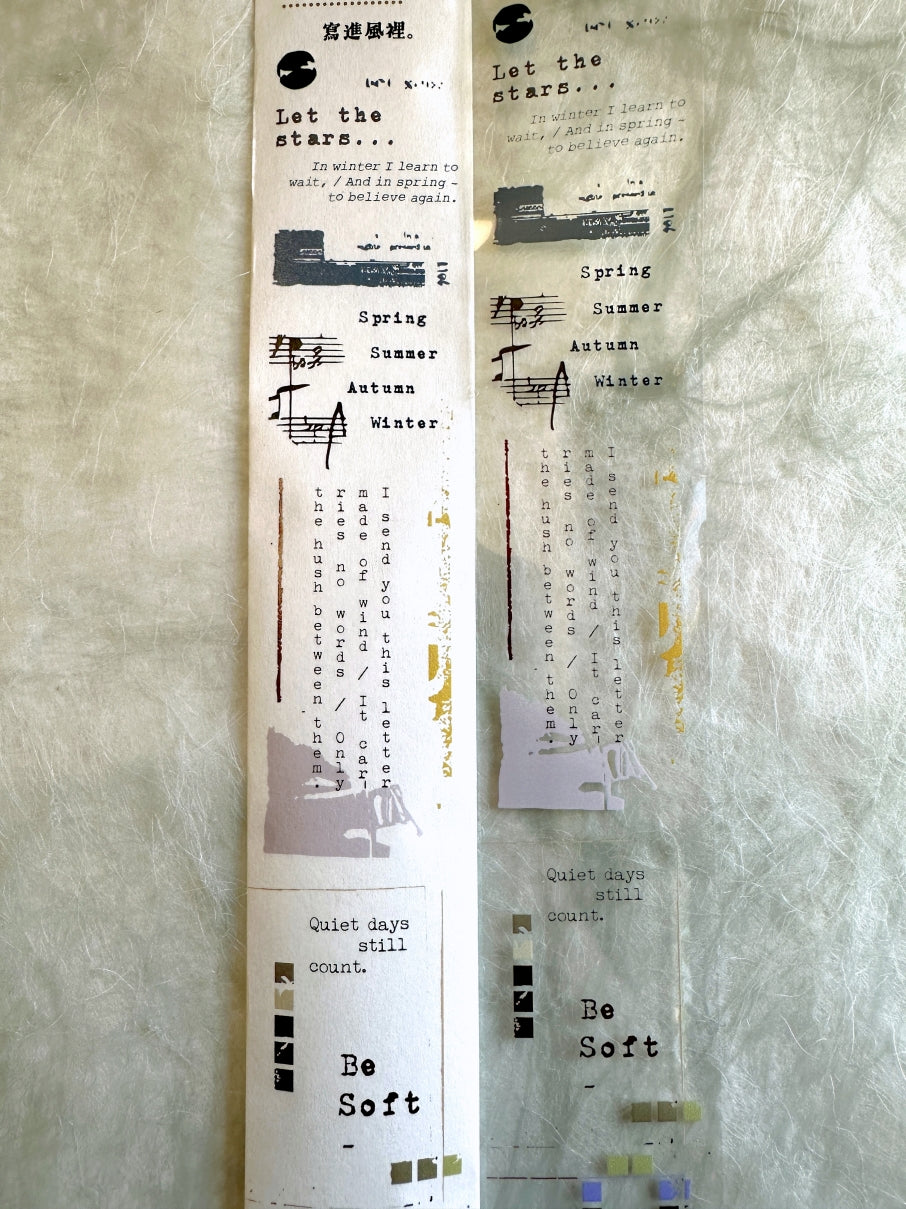Moodtape - Poem washi tape SAMPLES