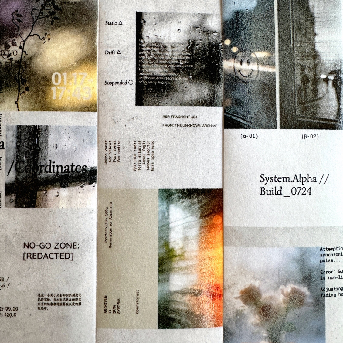 Moodtape - Misty Rain washi tape SAMPLES