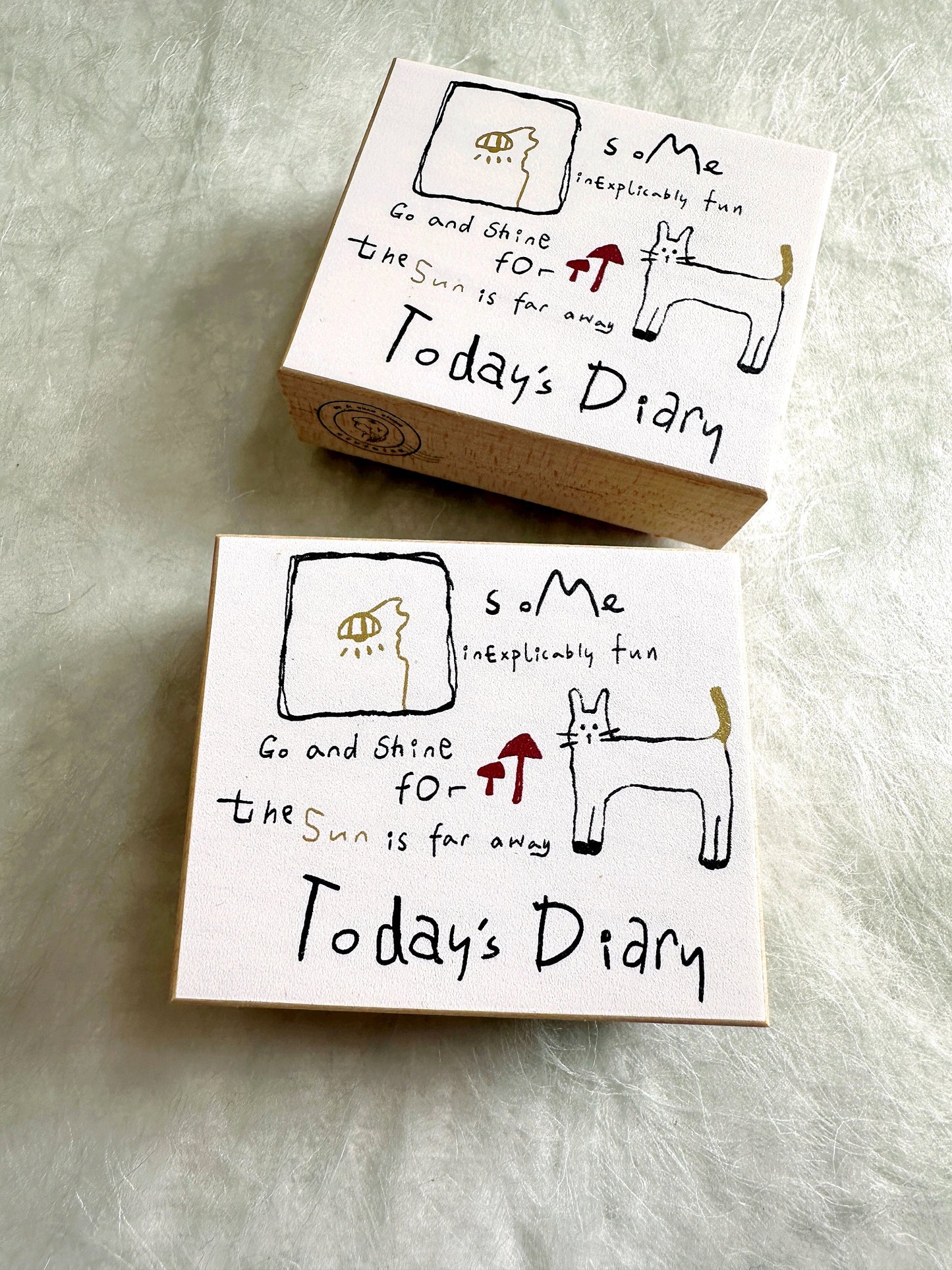 Mu Zi Shan Studio - Today's Diary cat rubber stamp