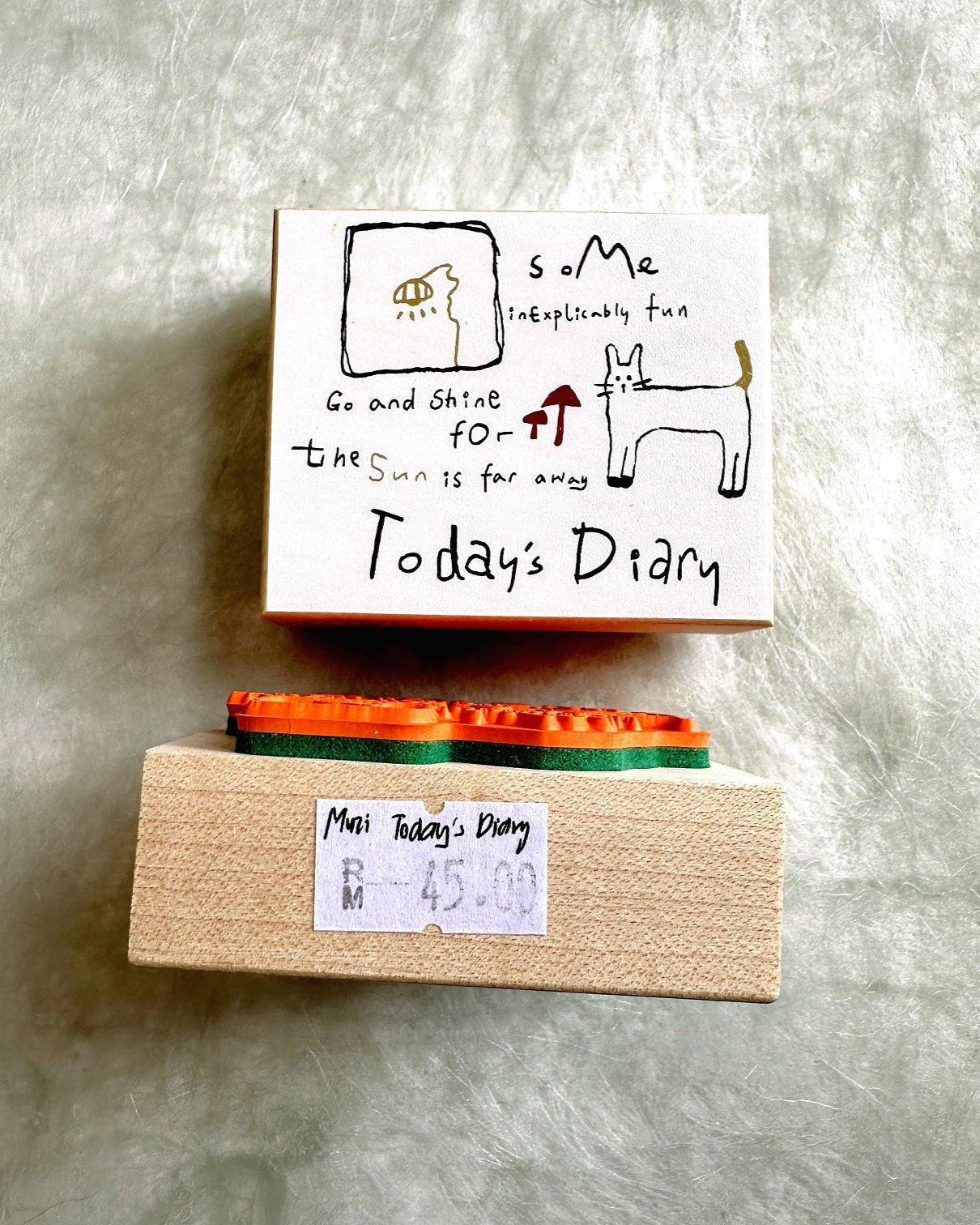 Mu Zi Shan Studio - Today's Diary cat rubber stamp