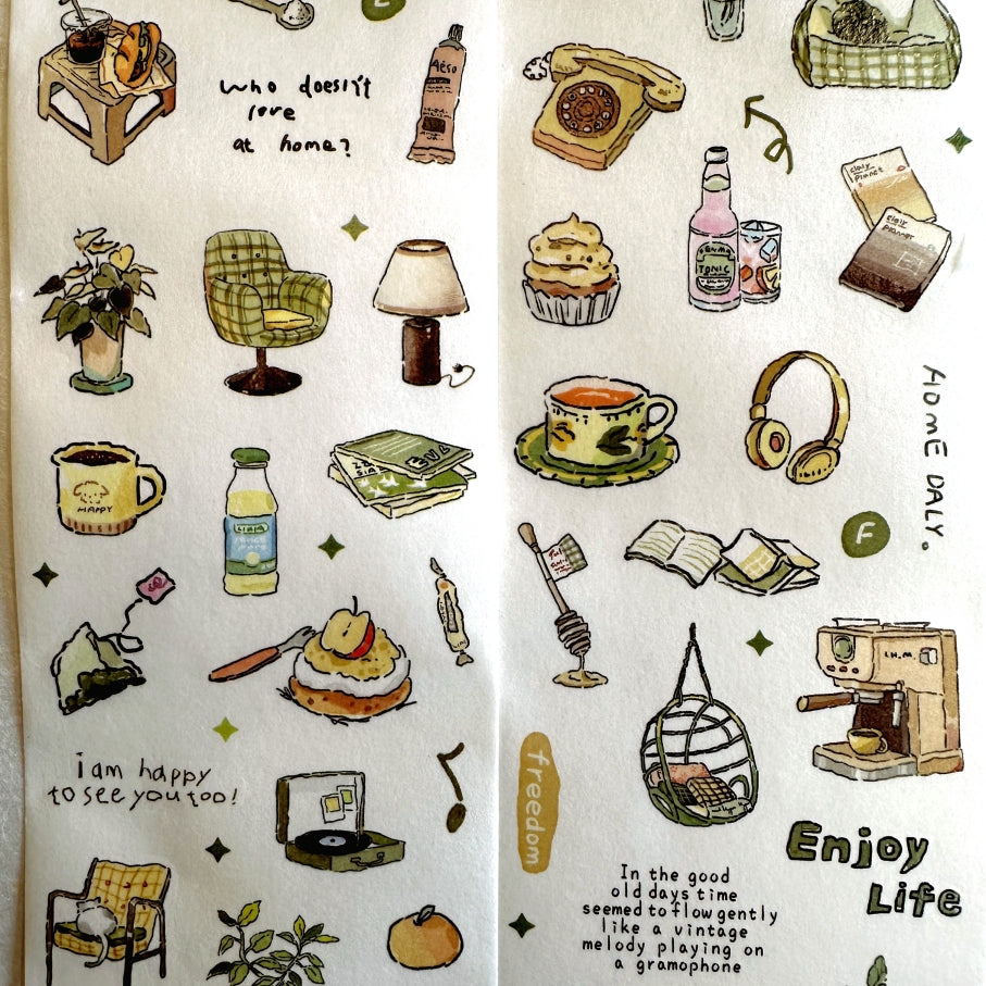 Muguang - Relax at Home kiss-cut washi tape SAMPLES