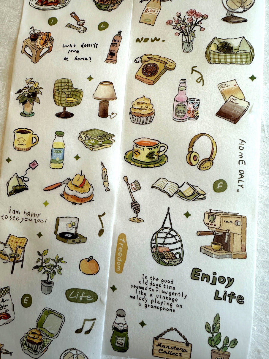 Muguang - Relax at Home kiss-cut washi tape SAMPLES